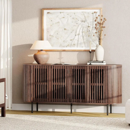 FurnitureZ l  Fluted Door Sideboard Buffet Cabinet, TV Stand for Living Room, Dining Room