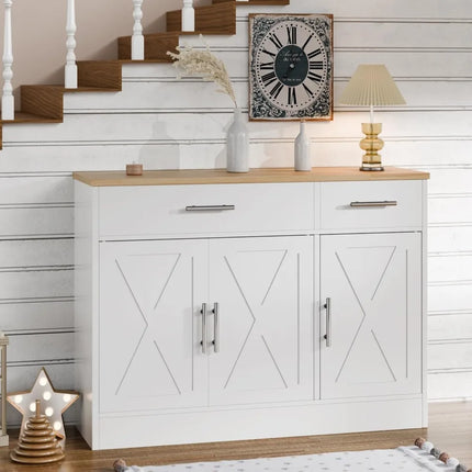 FurnitureZ l  Farmhouse-Style Sideboard for Dining Room, Kitchen