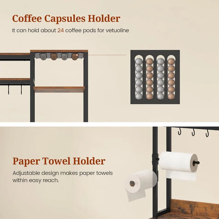 FurnitureZ l  47.2" Bakers Rack Storage for Kitchen, Dining Room