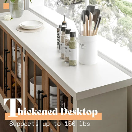 FurnitureZ l  Farmhouse Style 63" Buffet Sideboard for Living Room, Dining Room