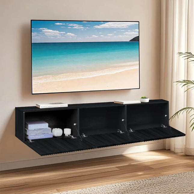 FurnitureZ l  Modern 70" Wall-Mounted Floating TV Stand for Living Room, Bedroom