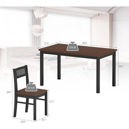 FurnitureZ l  Black Dining Table Set for 4 for Dining Room