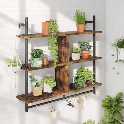 FurnitureZ l  Wall-Mounted 3-Tier Ladder Style Rack Shelf for Kitchen, Dining Room, Home Office, Bathroom