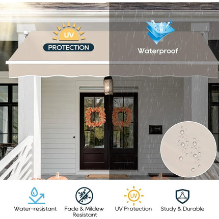 FurnitureZ l  13.1'x8.2' Patio Awning for Outdoor