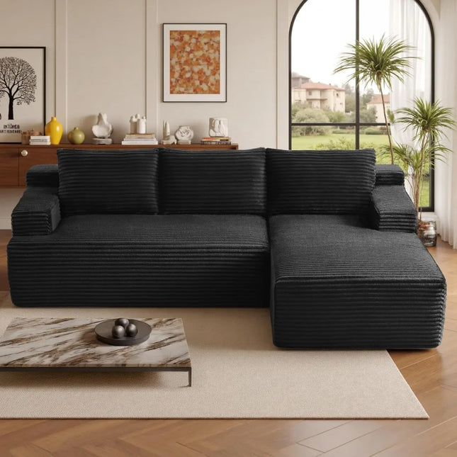 FurnitureZ l  96’’Sectional Cloud Sofa with L Shaped Chaise for Living Room