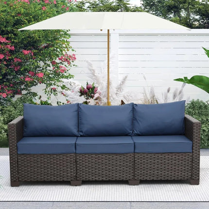 FurnitureZ l  Rattaner 3-Seat Outdoor Wicker Sofa