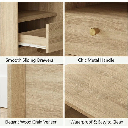 FurnitureZ l  Nightstand with Charging Station for Living Room, Bedroom