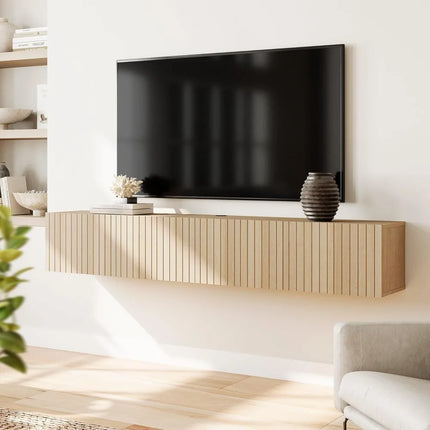 FurnitureZ l  Modern Wall-Mounted TV Stand for Living Room, Bedroom