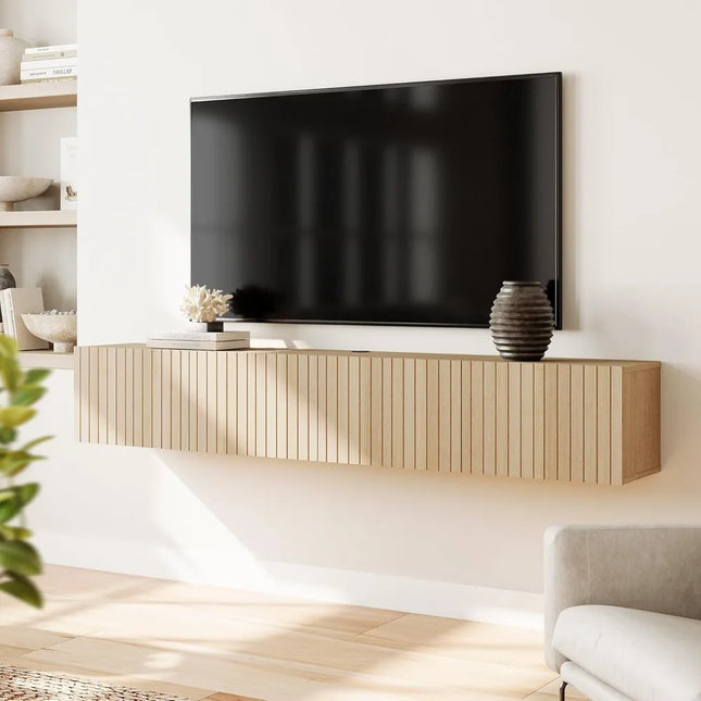 FurnitureZ l  Modern Wall-Mounted TV Stand for Living Room, Bedroom