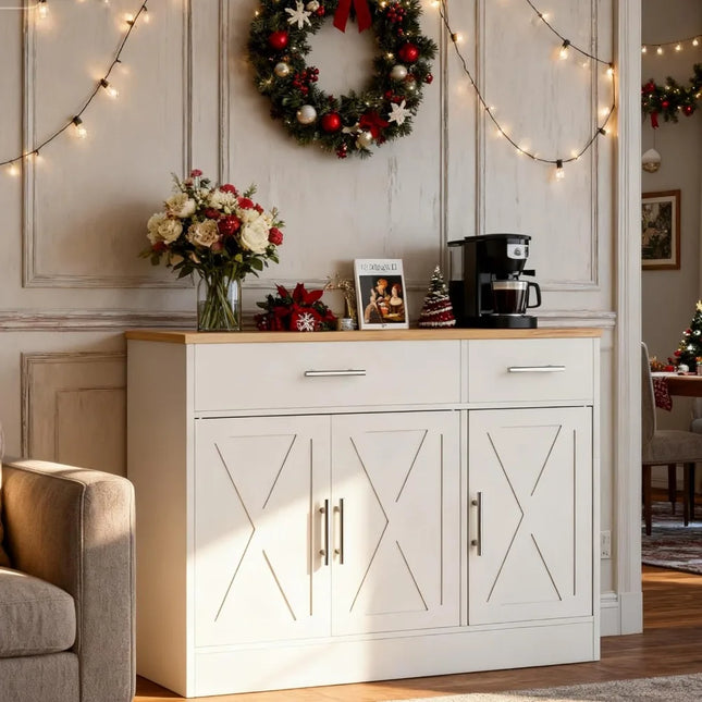 FurnitureZ l  Farmhouse-Style Sideboard for Dining Room, Kitchen