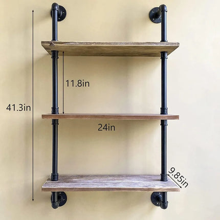 FurnitureZ l  Rustic Industrial Style 24 Pipe Wall Shelves for Bathroom