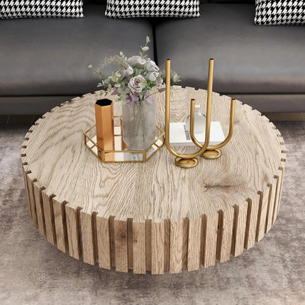 FurnitureZ l  35.43" Round Coffee Table Series for Living Room