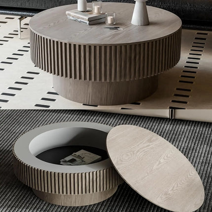 FurnitureZ l  35.43" Round Coffee Table Series for Living Room