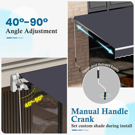 FurnitureZ l  13.1'x8.2' Patio Awning for Outdoor