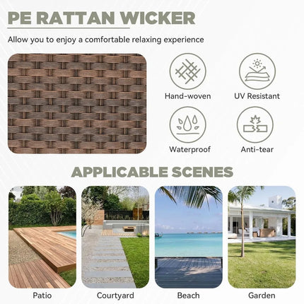 FurnitureZ l  Outdoor Patio Couch Wicker Sofa with Rattan Side Table