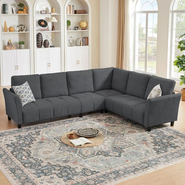 FurnitureZ l  102" Convertible Sectional Sofa Couch for Living Room