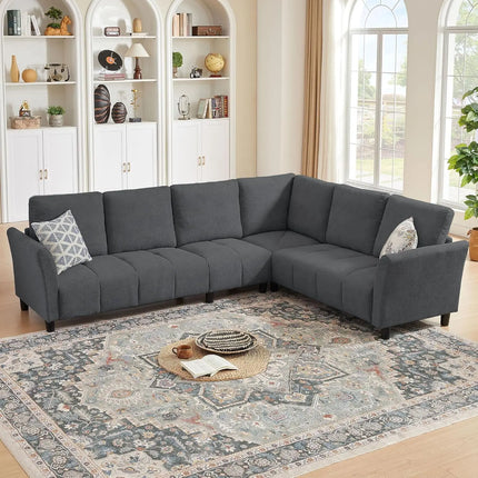 FurnitureZ l  102'' Sectional Sofa with Back Cushions for Living Room