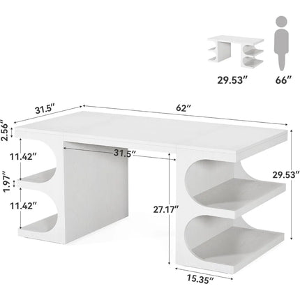 FurnitureZ l  62.2" Executive Desk for Home Office