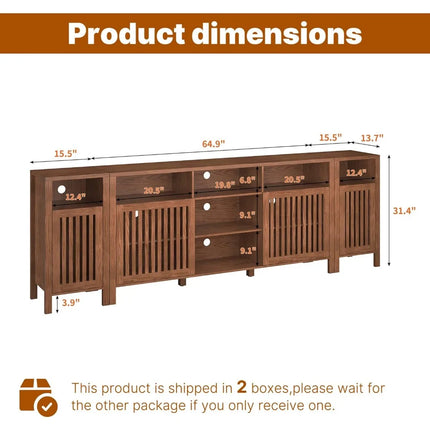 FurnitureZ l  Rustic Brown Farmhouse TV Stand for Living Room, Bedroom