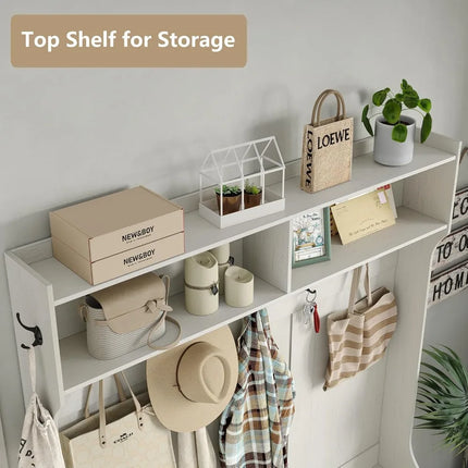 FurnitureZ l  Off-White Hall Tree for Entryway
