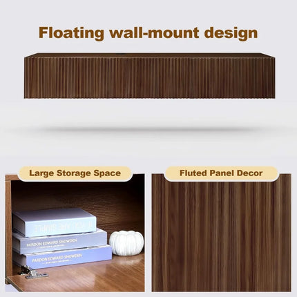 FurnitureZ l  Modern Wall-Mounted TV Stand for Living Room, Bedroom