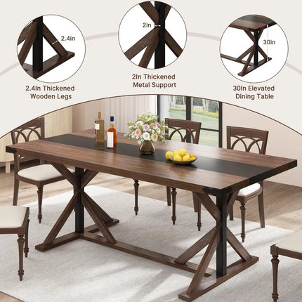 FurnitureZ l  71" Dining Table for 6 People for Dining Room