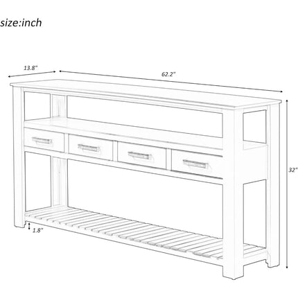 FurnitureZ l  Modern 62" Console Table for Living Room