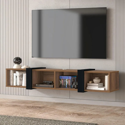 FurnitureZ l  71" Walnut Floating TV Stand for Living Room, Bedroom