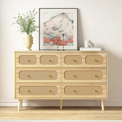 FurnitureZ l  Modern 6 Drawer Double Dresser for Living Room