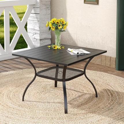 FurnitureZ l  Square Patio Dining Table for 4 for Outdoor