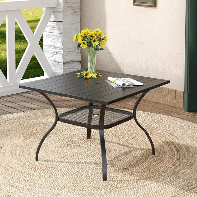 FurnitureZ l  Square Patio Dining Table for 4 for Outdoor