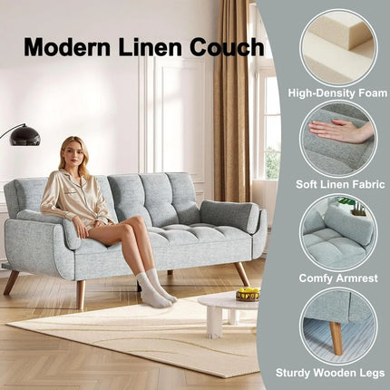 FurnitureZ l  2-in-1Modern Comfy Loveseat Convertible Sofa Bed for Living Room