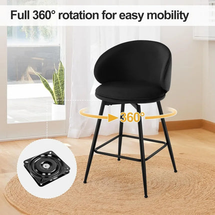 FurnitureZ l  26" Counter Height Swivel Bar Stools Set of 3 for Dining Room