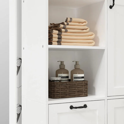 FurnitureZ l Tall Storage Cabinet for Bathroom