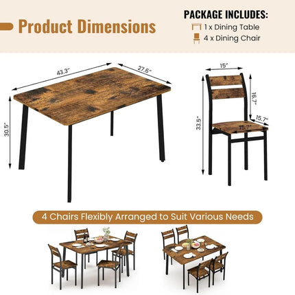FurnitureZ l  Dining Table Set for 4 for Dining Room