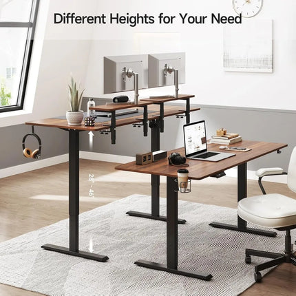 FurnitureZ l  Standing Desk with 2 Adjustable Monitor for Home Office