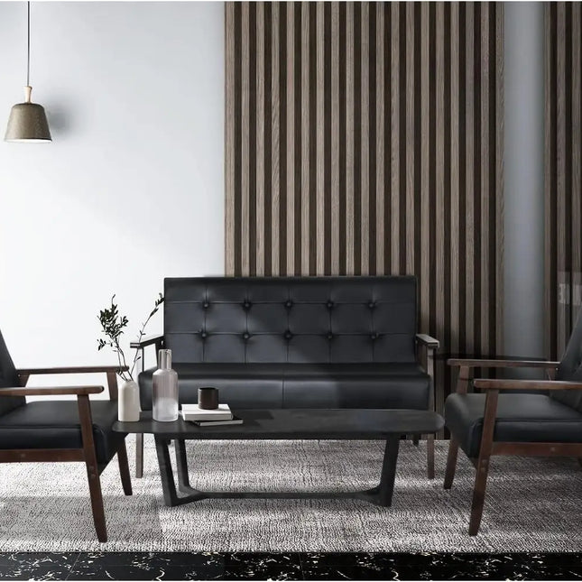 FurnitureZ l  Leather Sofa Couch Set for Home Officce