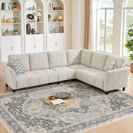FurnitureZ l  102'' Sectional Sofa with Back Cushions for Living Room