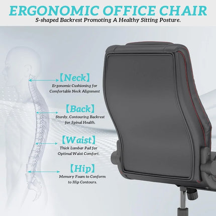 FurnitureZ l  Executive Office Chair with Rubber Wheels for Home Office