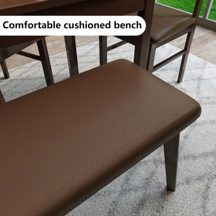 FurnitureZ l  4-Piece Solid Wood Indoor Modern Rectangular Dining Table Set for 4 for Dining Room