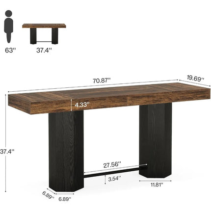 FurnitureZ l  70.9" Extra Long Bar Table for Dining Room