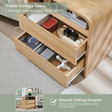 FurnitureZ l  Modern 25" Tall Nightstand Table for Living Room, Bedroom