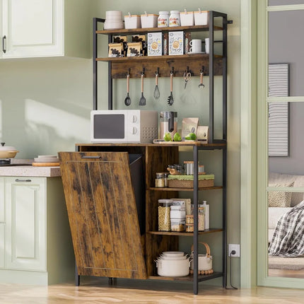 FurnitureZ l  Farmhouse Style 6-Tier Baker's Rack with Storage for Kitchen, Bathroom