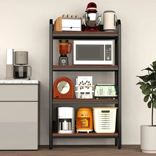 FurnitureZ l  Four-Tier Storage Bakers Rack for Kitchen, Dining Room