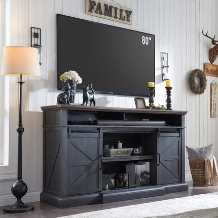 FurnitureZ l  70" Farmhouse Style Entertainment TV Stand for Living Room, Bedroom