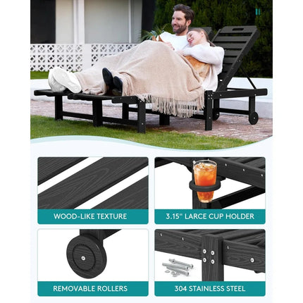 FurnitureZ l Patio Lounge Chair Set of 2 for Outdoor