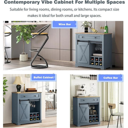 FurnitureZ l  Farmhouse 32" Wine Cabinet for Dining Room