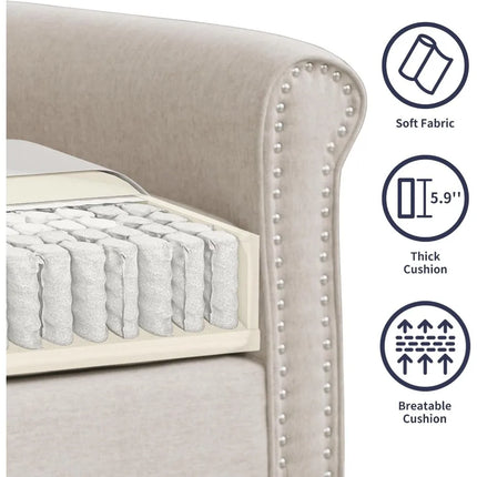 FurnitureZ l  Sofa Couch, 3-Seat Couches for Living Room