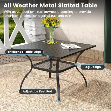 FurnitureZ l  Square Patio Dining Table for 4 for Outdoor