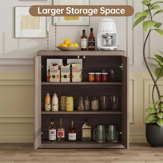 FurnitureZ l  Contemporary Fluted Buffet for Living Room, Dining Room